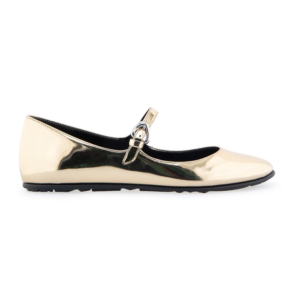 AEROSOLES Gold and Black Flats with Strap